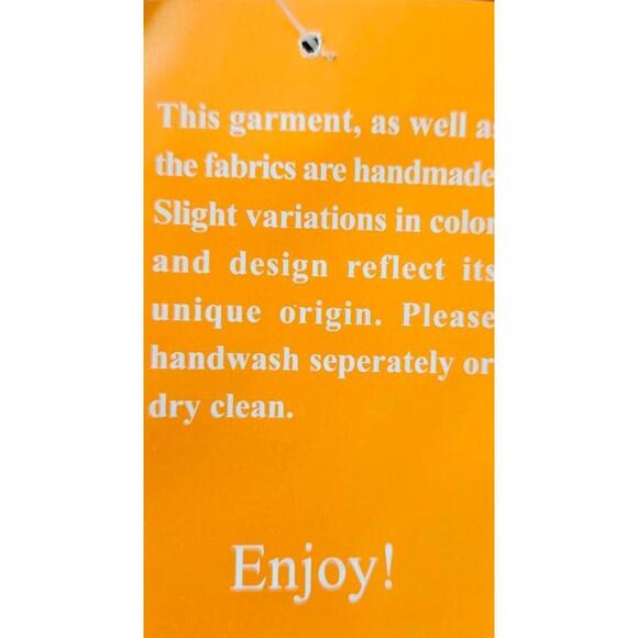 K.P.C. Handmade Bohemian Embroidered Stonewashed Brown/Orange Dress XL - Picture 9 of 9